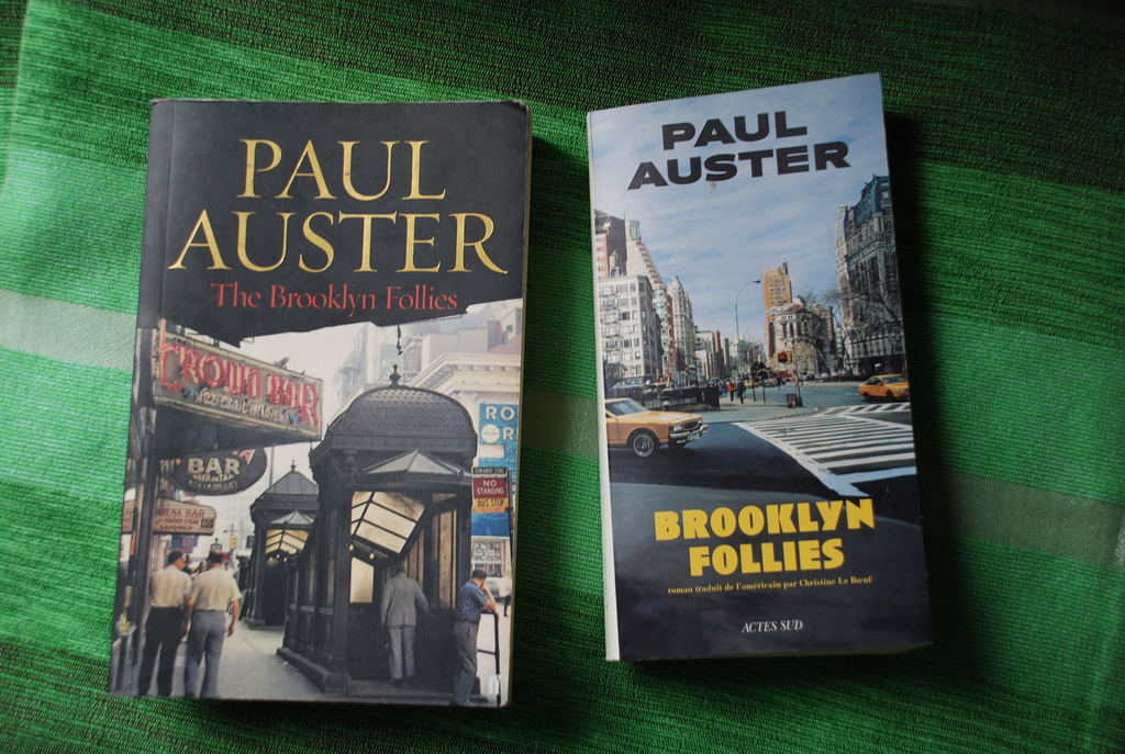 English and French editions of <em>The Brooklyn Follies</em>.