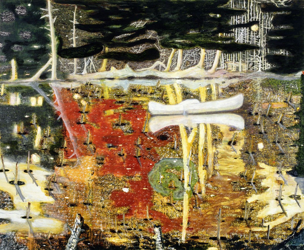 Peter Doig's 1990 oil <em>Swamped</em> fetched $25.9 million at Christie's in May 2015.