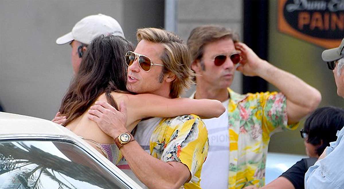 Brad Pitt and his stunt double on set of <em>Once Upon a Time... in Hollywood.</em> Courtesy <em>The Daily Mail</em>.