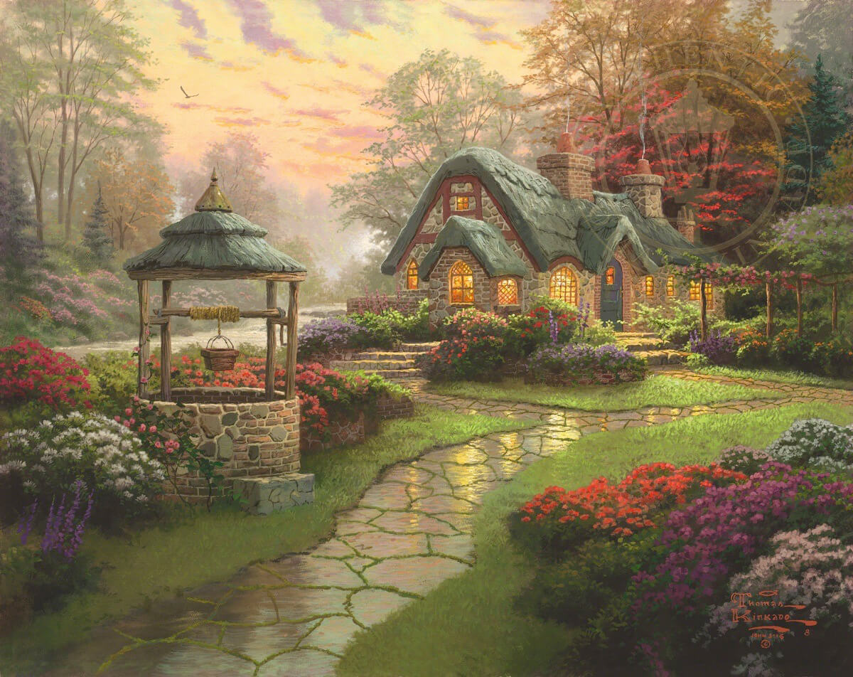 Thomas Kinkade, <em>Make a Wish Cottage</em>, 2003. Image courtesy of Thomas Kinkade Studios.