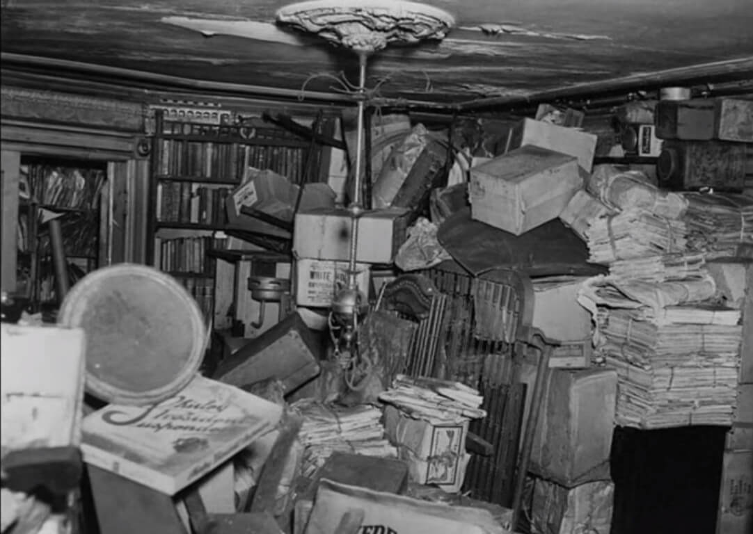 Inside the Harlem brownstone of infamous hoarders, Homer and Langley Collyer.